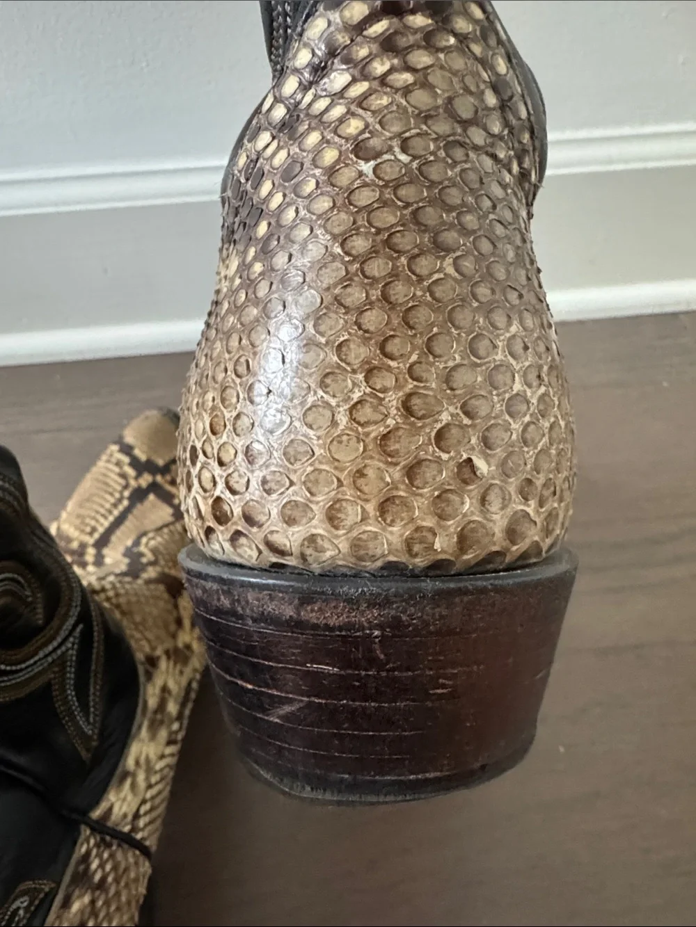 Nocona USA Made Genuine Python Snakeskin Cowboy Boots Men's 11D Exotic Western - Picture 8 of 11